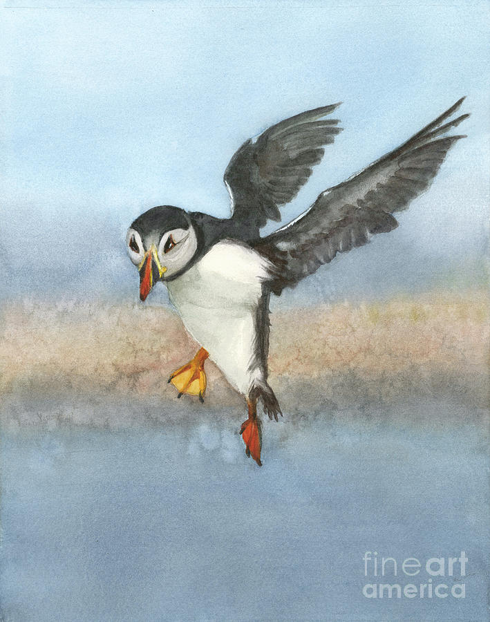 Huffing and Puffin Painting by Vicki B Littell