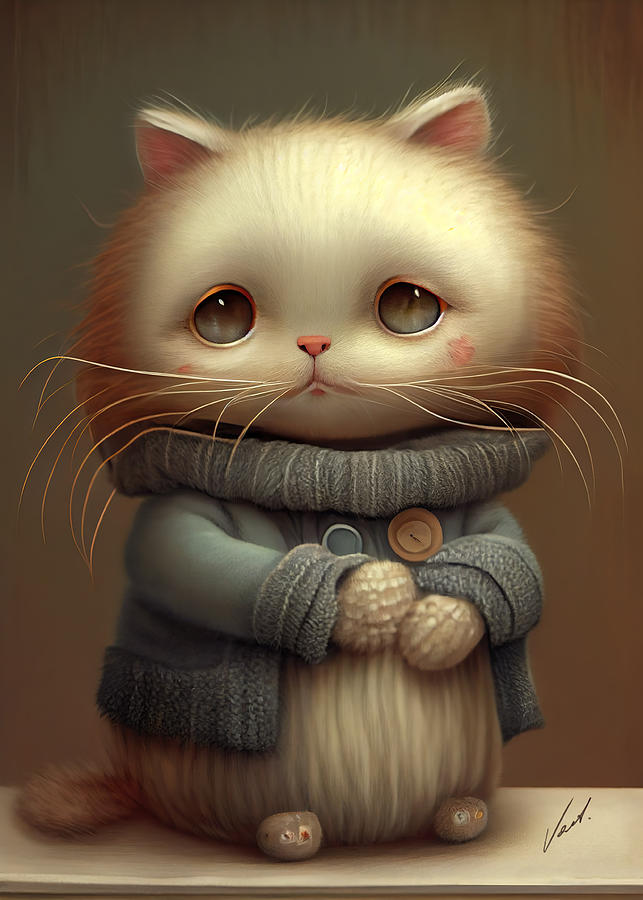 Hug a Kitten   Painting by Vart