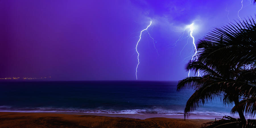 Huge Lighting Storm in the Night Photograph by Tommy Farnsworth