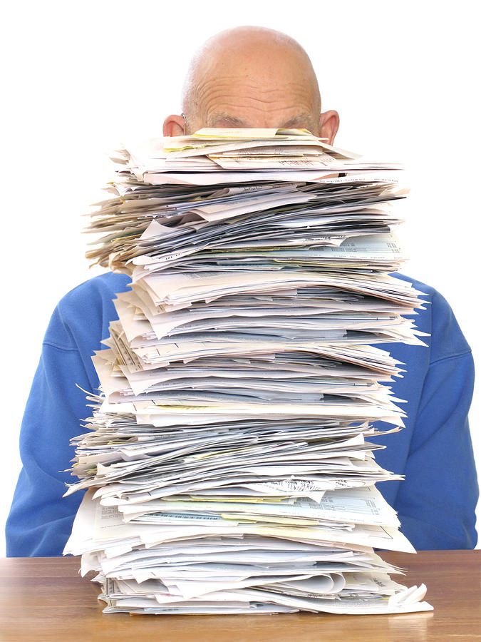 Huge Pile of Paperwork Photograph by Duckycards