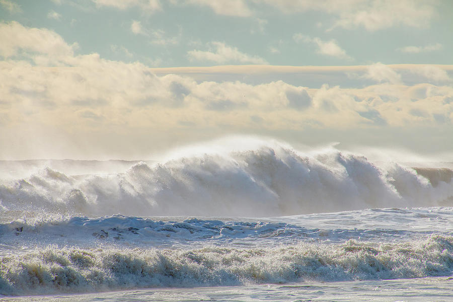 Huge Winter Waves at the Jersey Shore Photograph by Kristia Adams