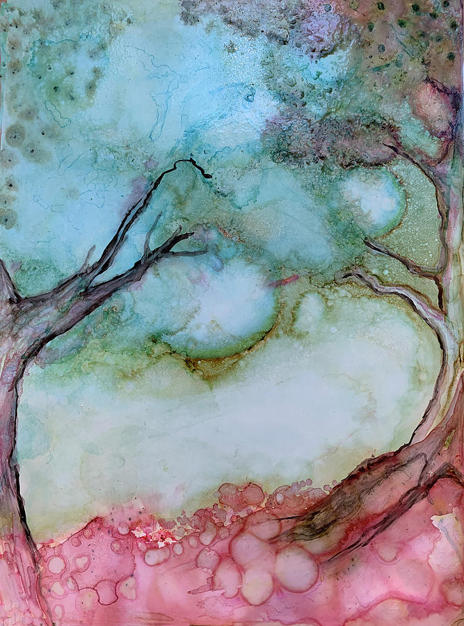 Hugging Trees Painting by Catharine Gallagher