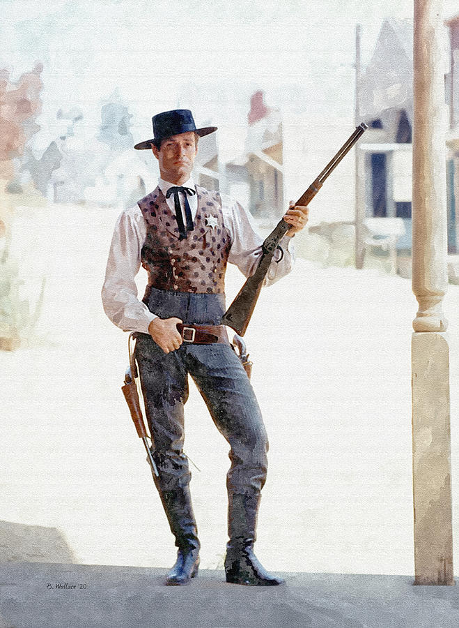 Actor Digital Art - Hugh OBrian As Wyatt Earp by Brian Wallace
