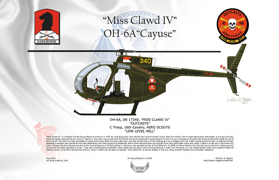Hughes OH-6A Miss Clawd IV Digital Art by Arthur Eggers