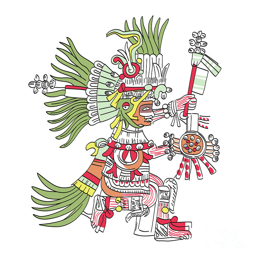 aztec gods drawings