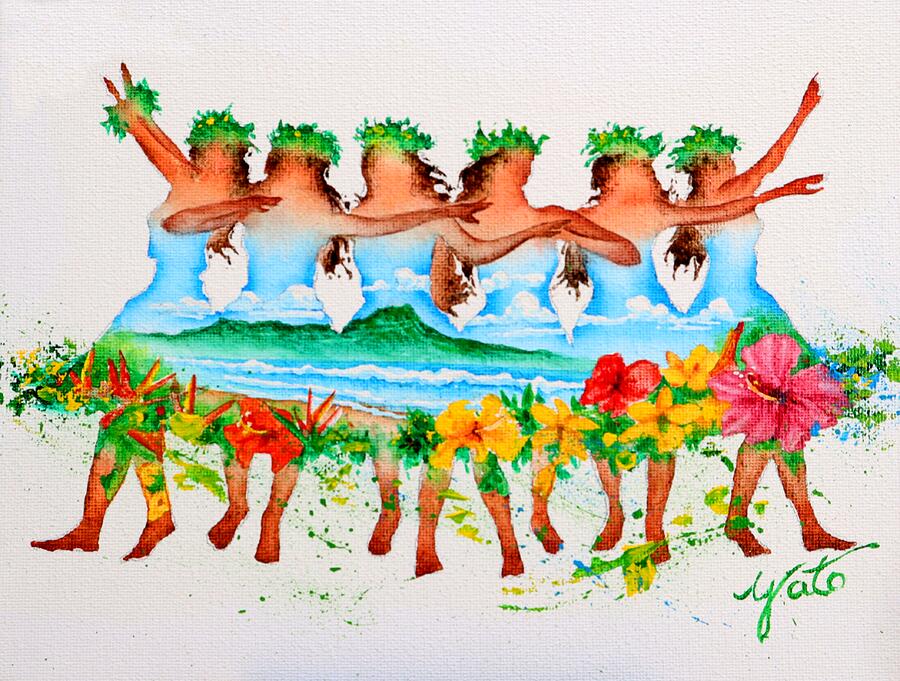 Hula Dance Mirage Painting by John YATO