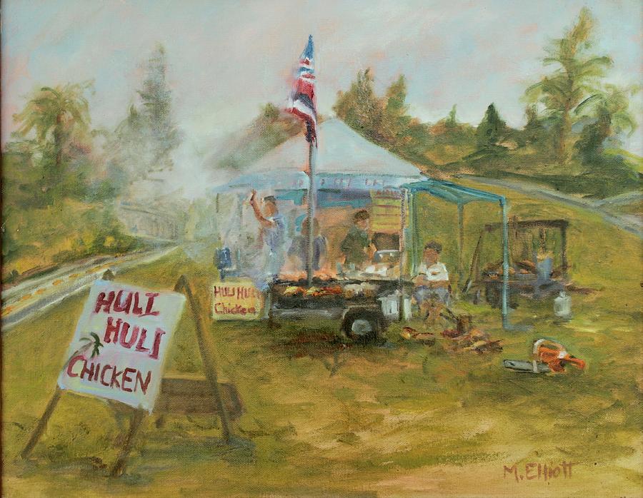 Huli Huli Chicken Painting by Margaret Elliott
