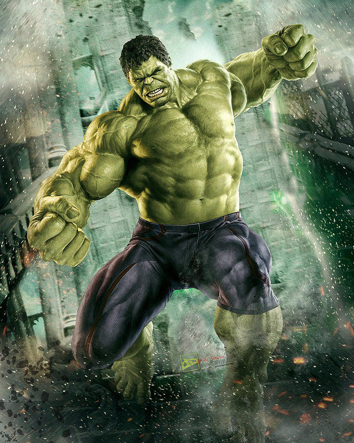 Avengers Digital Art - Hulk by Arjuna Virendra