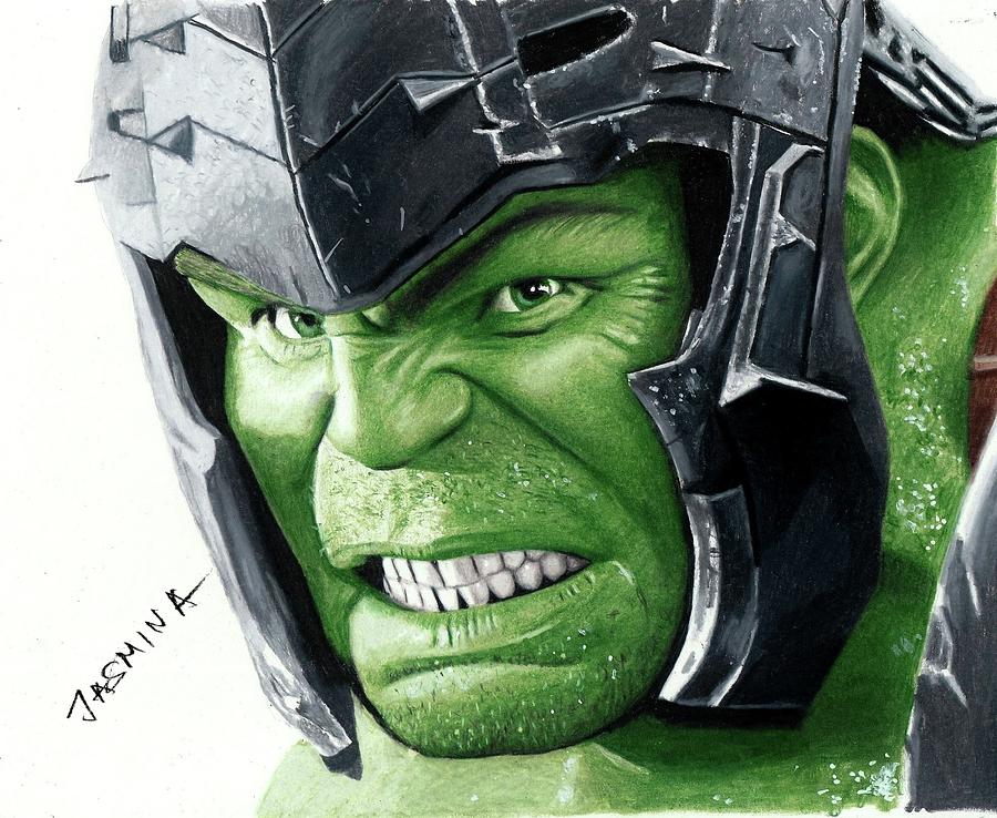 Hulk - colored pencil drawing Drawing by Jasmina Susak - Fine Art America