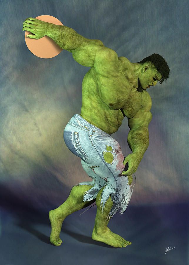 Hulk, Hipster Number Fifty-eight Discobolus Digital Art