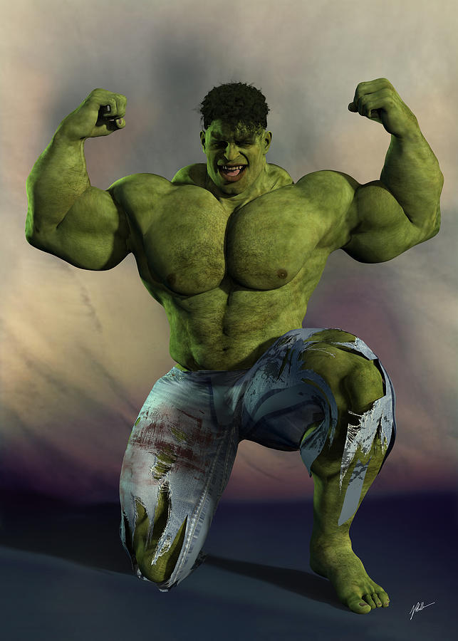 Hulk, hipster number fifty-one Digital Art by Joaquin Abella