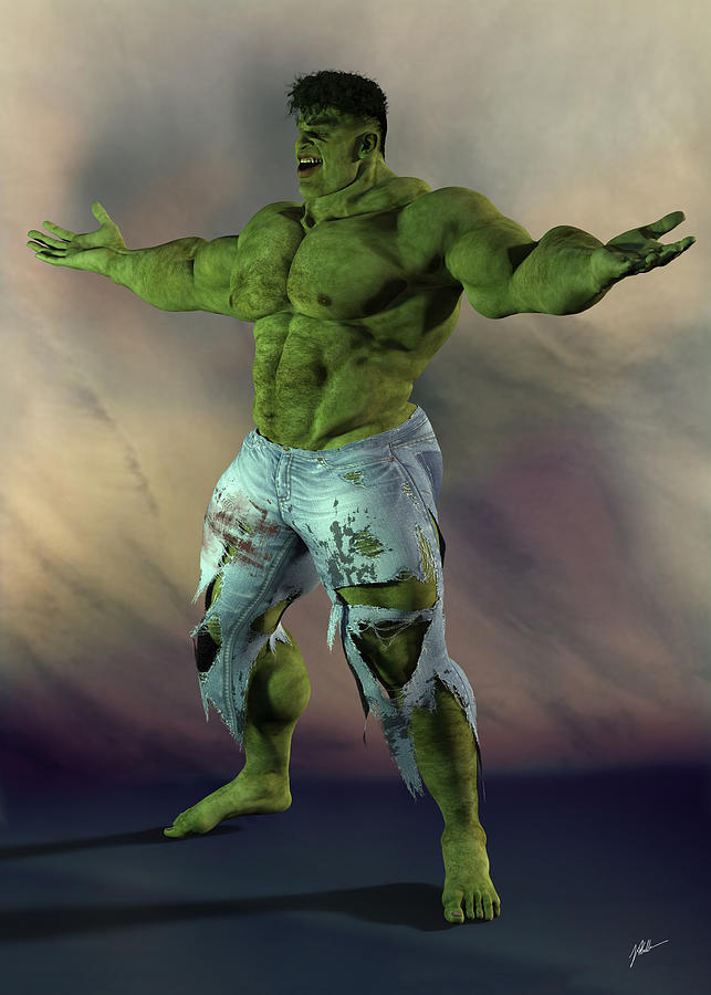 Hulk Digital Art - Hulk, hipster number fifty-three by Joaquin Abella