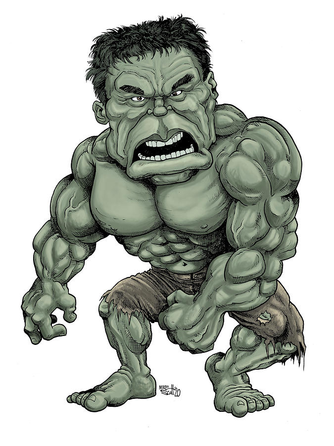 Hulk Drawing by Mike Scott - Pixels