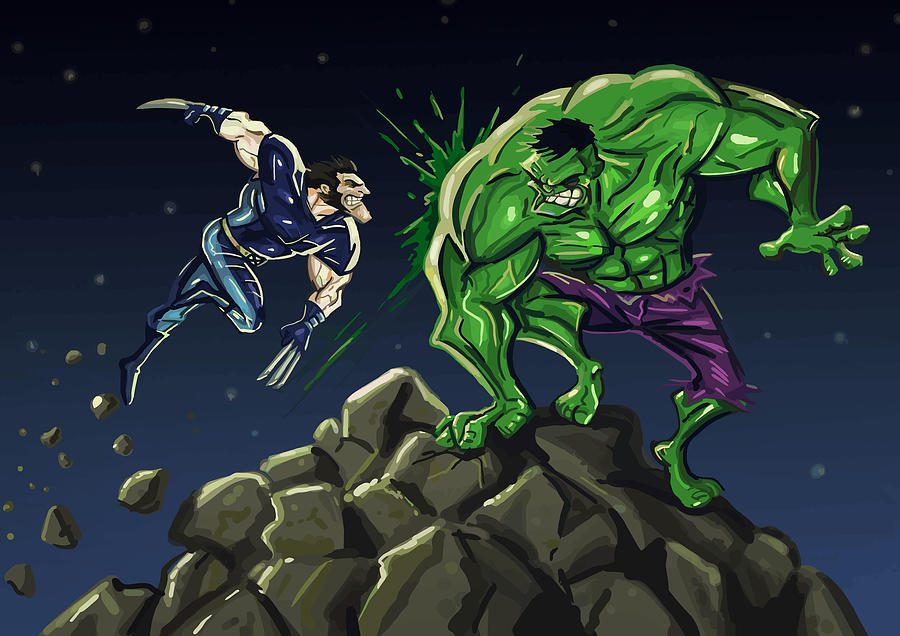 Hulk vs Wolverine Drawing by Leonardo Teodoro - Fine Art America