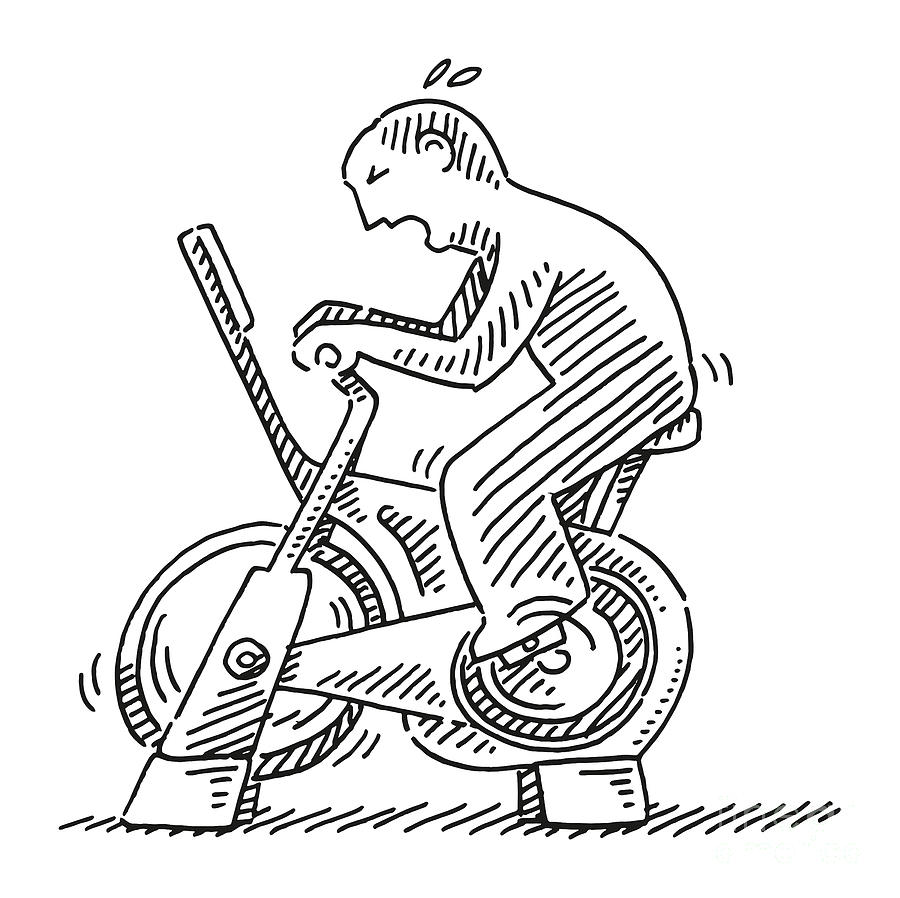 Human Figure On A Spinning Trainer Drawing Drawing by Frank Ramspott