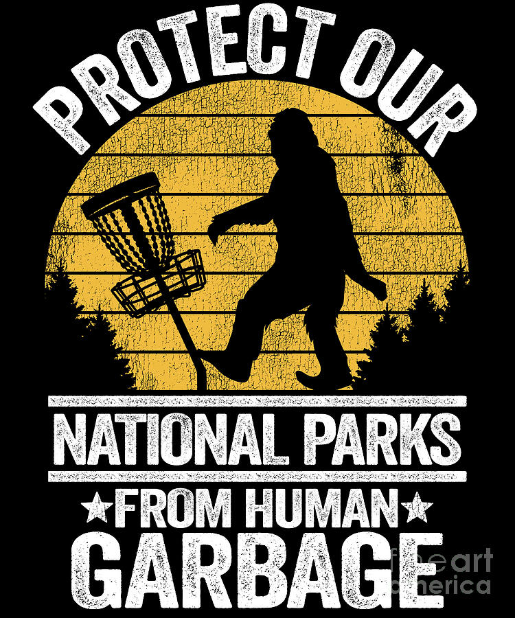 Human Garbage Funny Bigfoot Disc Golf Sasquatch Gift Digital Art by ...