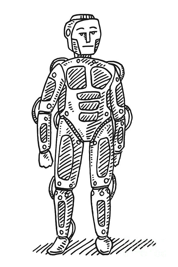 Humanoid Robot Drawing Drawing by Frank Ramspott - Fine Art America