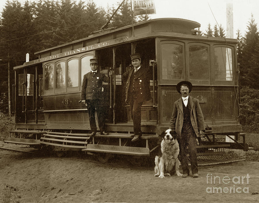 Eureka Photograph - Humboldt Transit Company electric streetcar No. 3  Eureka, Calif by Monterey County Historical Society