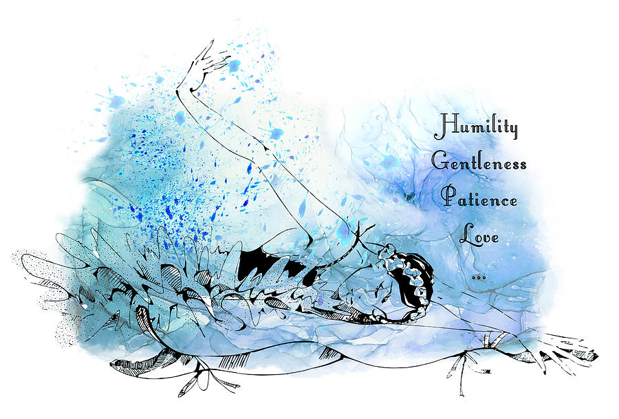 Humility Gentleness Patience Love Painting by Miki De Goodaboom