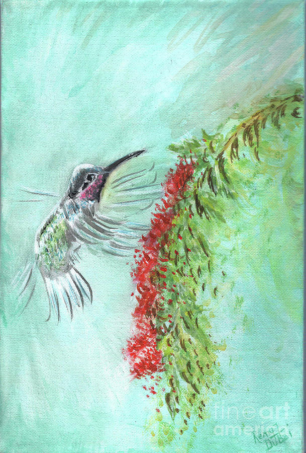 Humming Bird Painting Painting by Remy Francis
