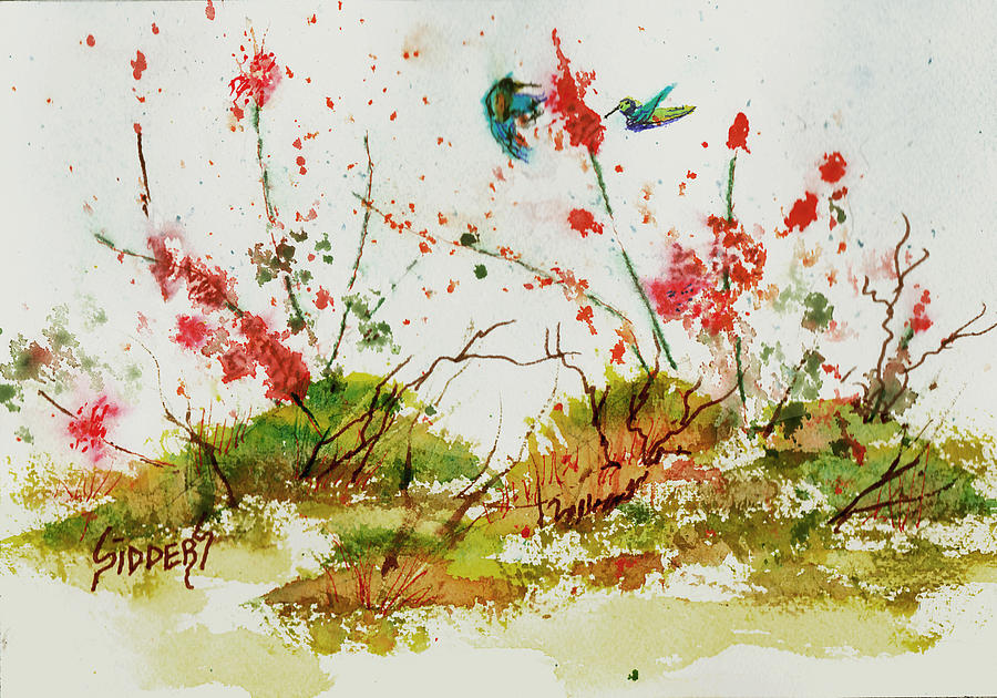 Hummingbird Spring Painting by Sam Sidders