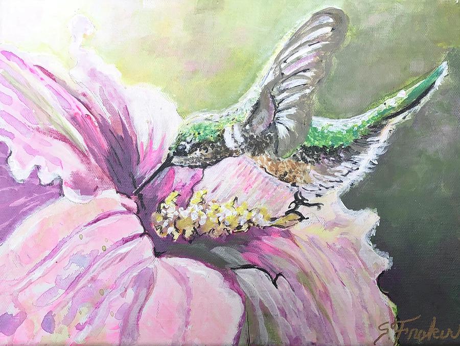 Humming On Hibiscus Painting By Suzanne Fraker - Fine Art America