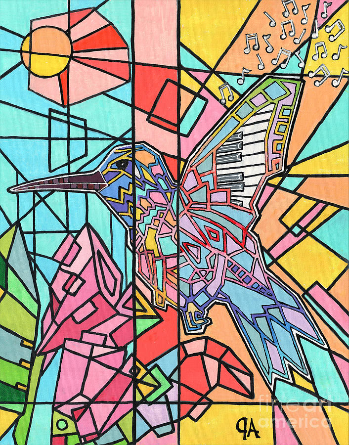 Humming Song Bird Painting by Jeremy Aiyadurai