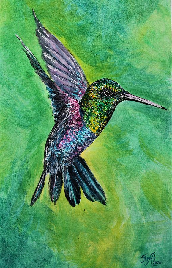 Hummingbird 2/3/8 Painting by Jenny Scholten van Aschat - Fine Art America