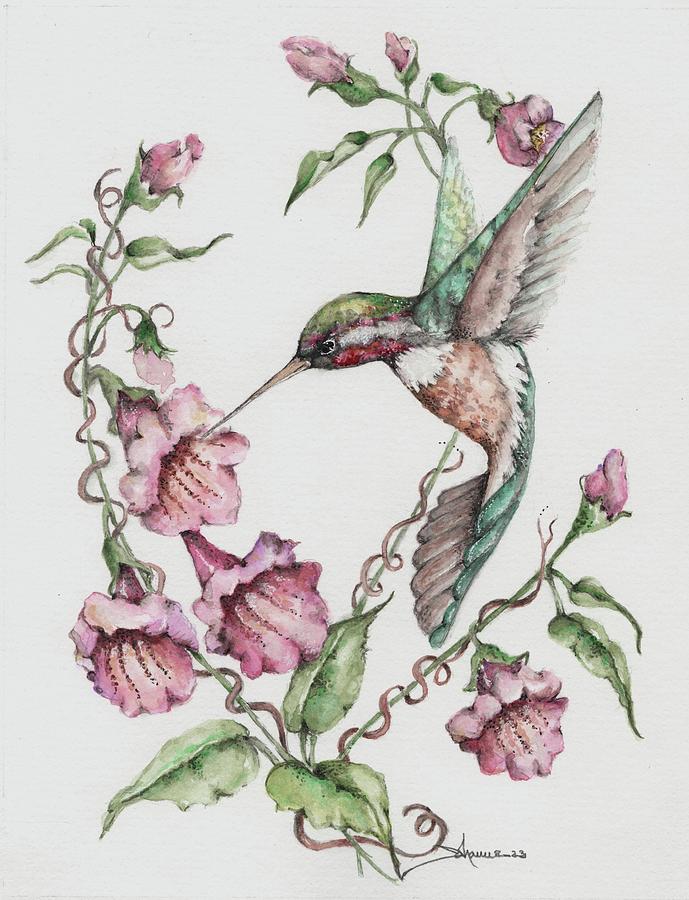 Hummingbird, Flower and Vine, Pre-cut Patterns