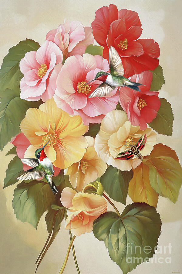 Hummingbird Bouquet Mixed Media by Tina LeCour Hummingbird Bouquet Mixed Media by Tina LeCour