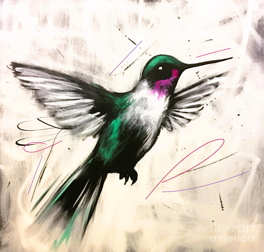 Hummingbird Art Print Painting by Crystal Stagg