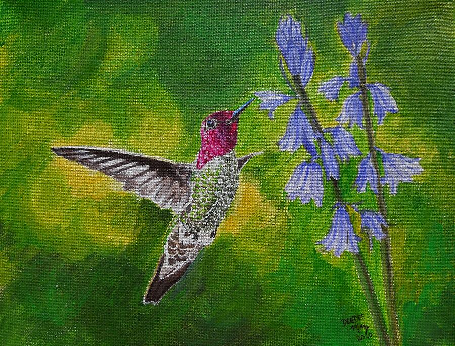 Hummingbird Painting by Deedee Maz - Fine Art America