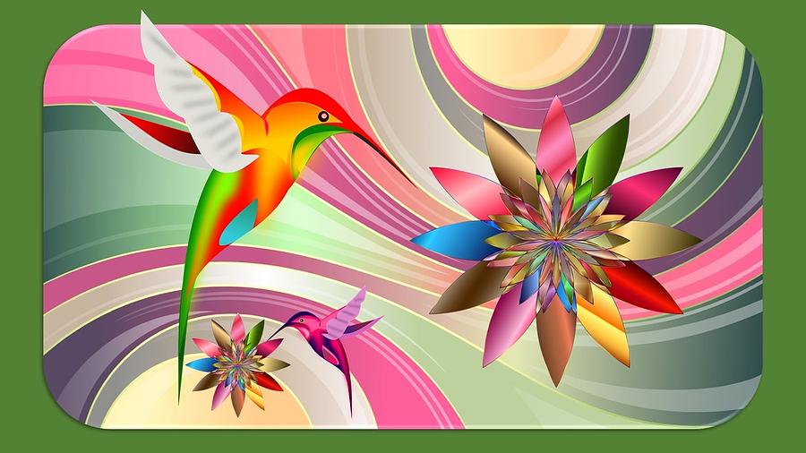 Hummingbird Fantasy Mixed Media by Nancy Ayanna Wyatt