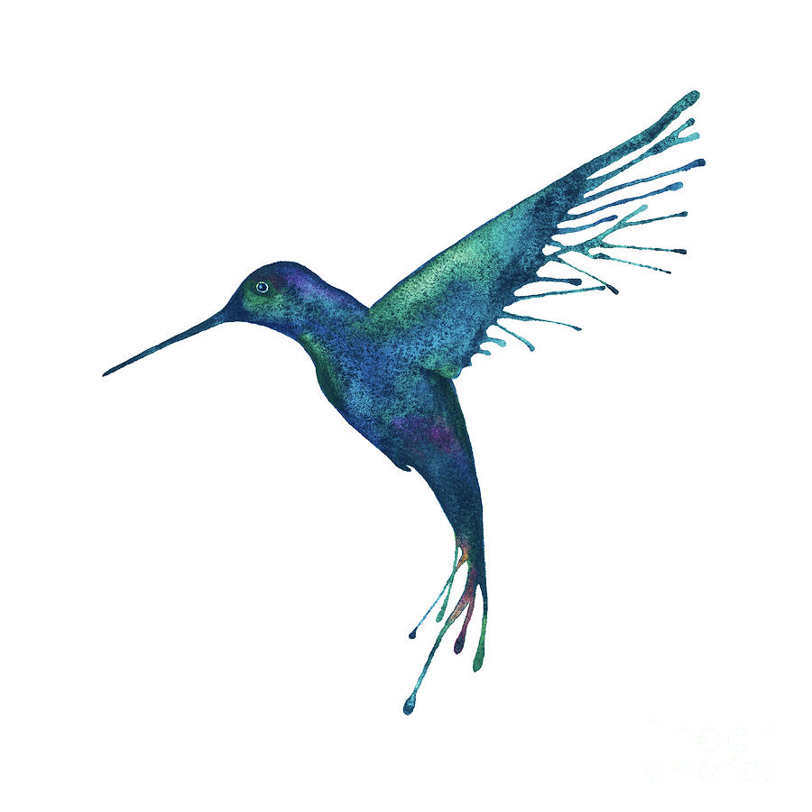 Hummingbird Flight Painting by Zaira Dzhaubaeva