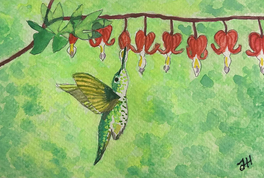 Hummingbird Hearts Painting by Jean Haynes