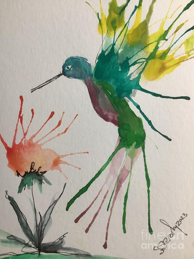 Hummingbird  II Painting by Susan Stevens Crosby