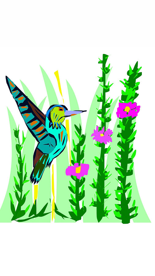 Nature Mixed Media - Hummingbird in flight  by Lyndsey Botelho