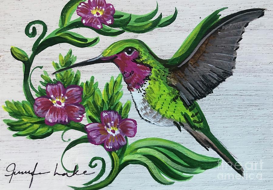 Hummingbird Joy Painting by Jennifer Lake