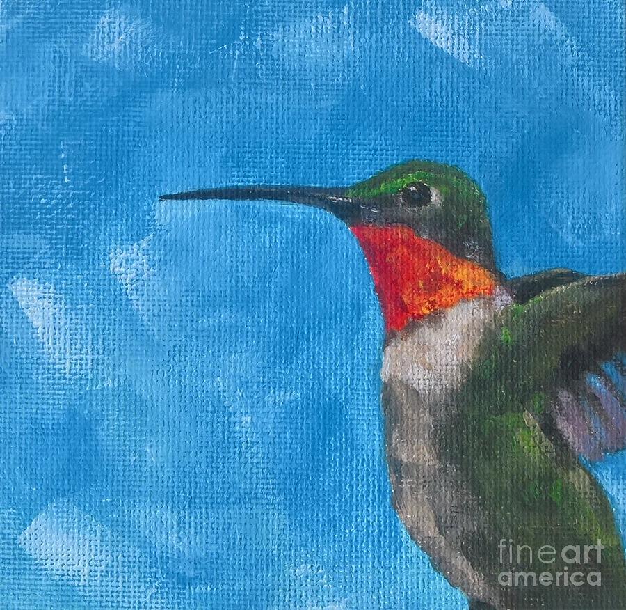 Hummingbird in Flight Painting by Lisa Dionne