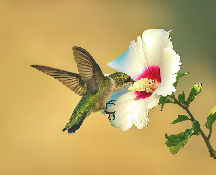 Hummingbird Loving the Rose of Sharon Photograph by Evie Chang ...