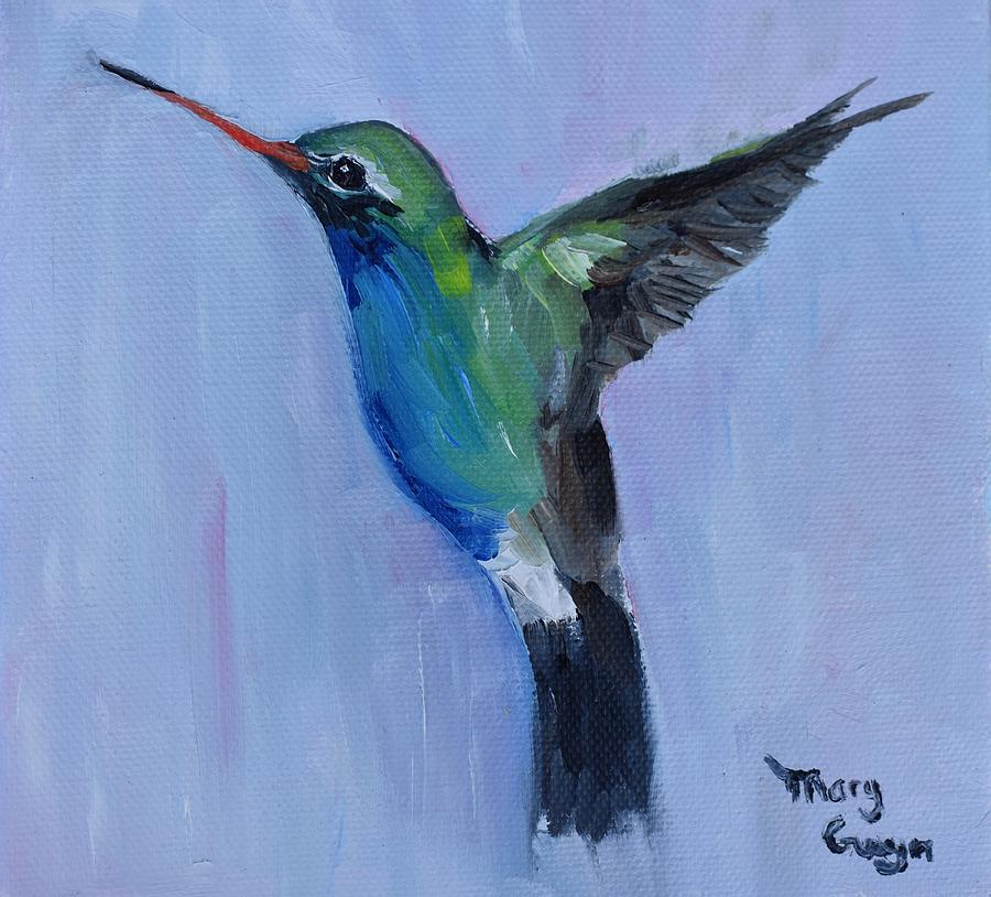 Hummingbird on Lavender Painting by Mary Gwyn Bowen