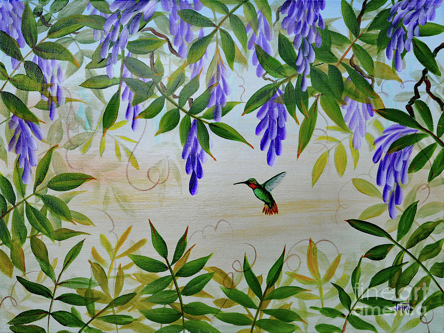 Hummingbird on the Hunt Painting by Jimmie Bartlett