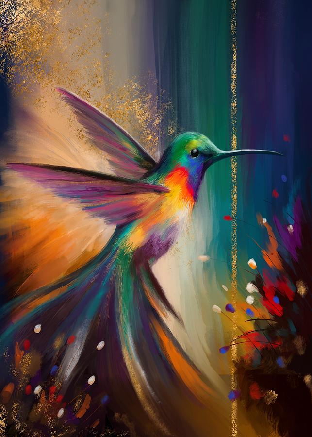 Hummingbird Digital Art by Rachel Emmett