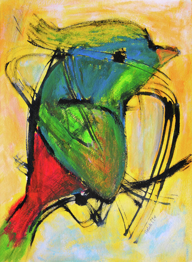 Hummingbird Resting Painting by Haleh Mahbod