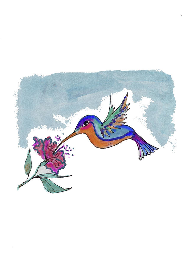 Hummingbird Painting by Sarabjit Singh