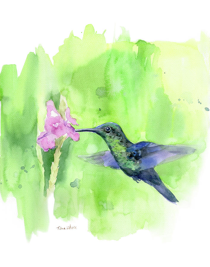 Hummingbird Painting by Tina Zhou