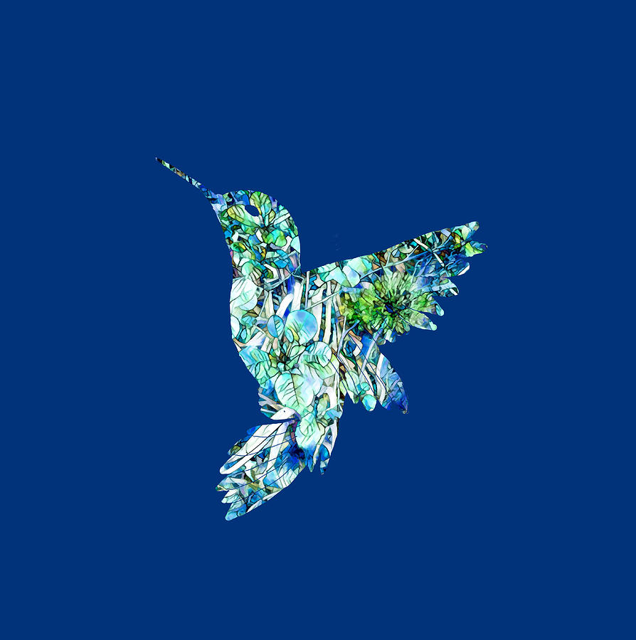 Hummingbird Transparent Blue Mixed Media by Eileen Backman