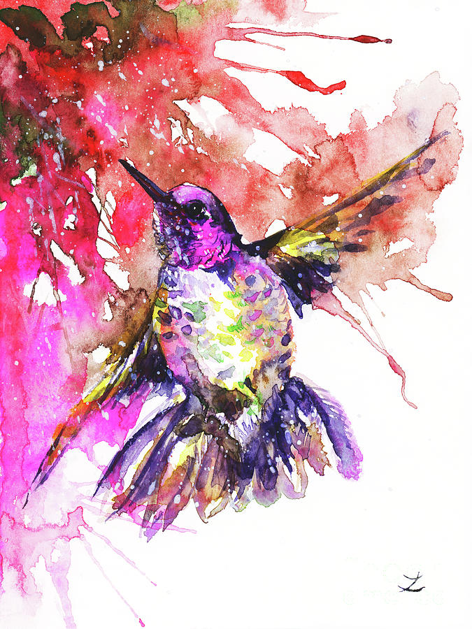 Hummingbird Painting by Zaira Dzhaubaeva