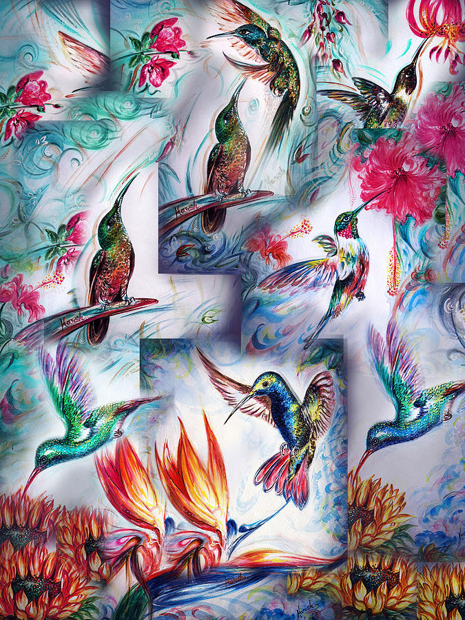 Hummingbirds - flying jewel  Digital Art by Harsh Malik