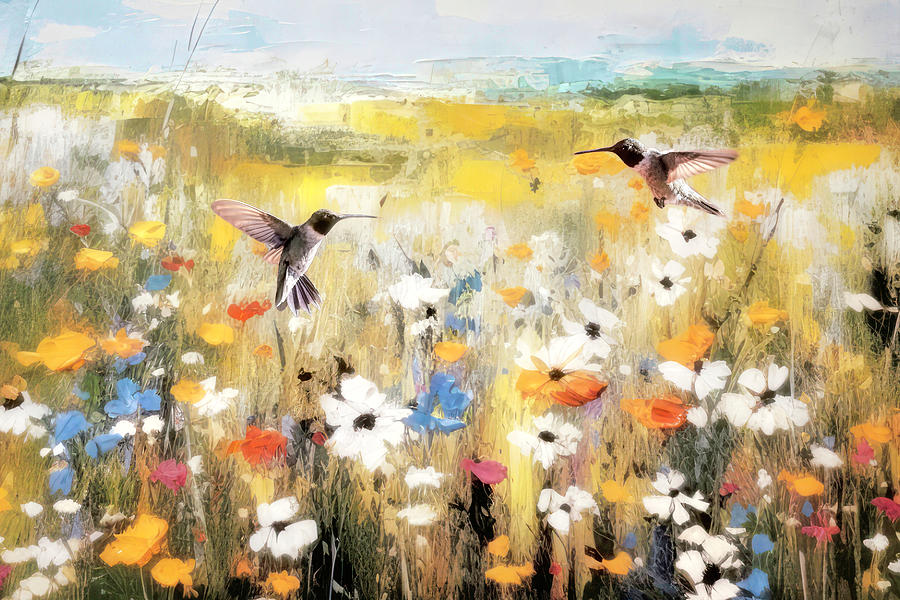 Hummingbirds In the Wildflowers Photograph by Donna Kennedy